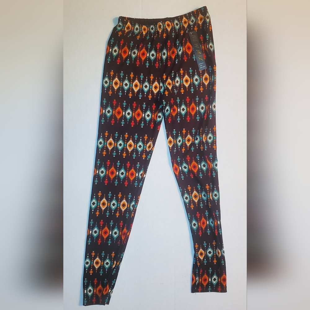 New Mix Women's Printed Soft Leggings Size 1 New With Tags Brown